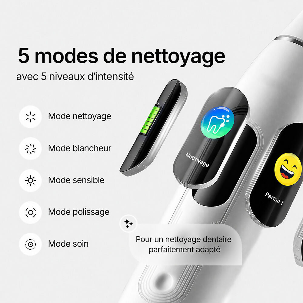 Oryzom ProSonic V1 – Nettoyage dentaire professionnel avec technologie sonique pour des dents plus lisses et une hygiène bucco-dentaire optimale