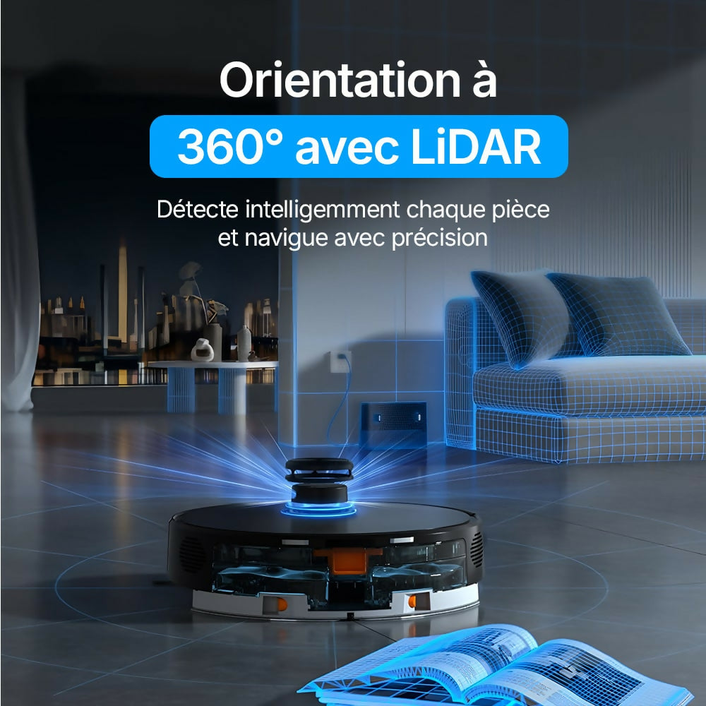 Robot aspirateur D60S – Nettoyage automatique avec fonction serpillère, navigation intelligente et contrôle via application pour une propreté sans effort