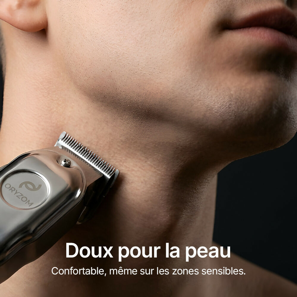 Oryzom ProTrim 2.0 – Lames en acier inoxydable précises et moteur puissant pour des coupes uniformes des cheveux et de la barbe