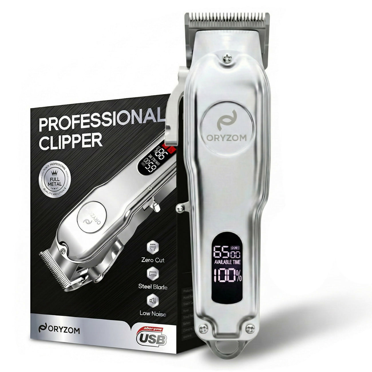 Oryzom ProTrim 2.0 – Lames en acier inoxydable précises et moteur puissant pour des coupes uniformes des cheveux et de la barbe
