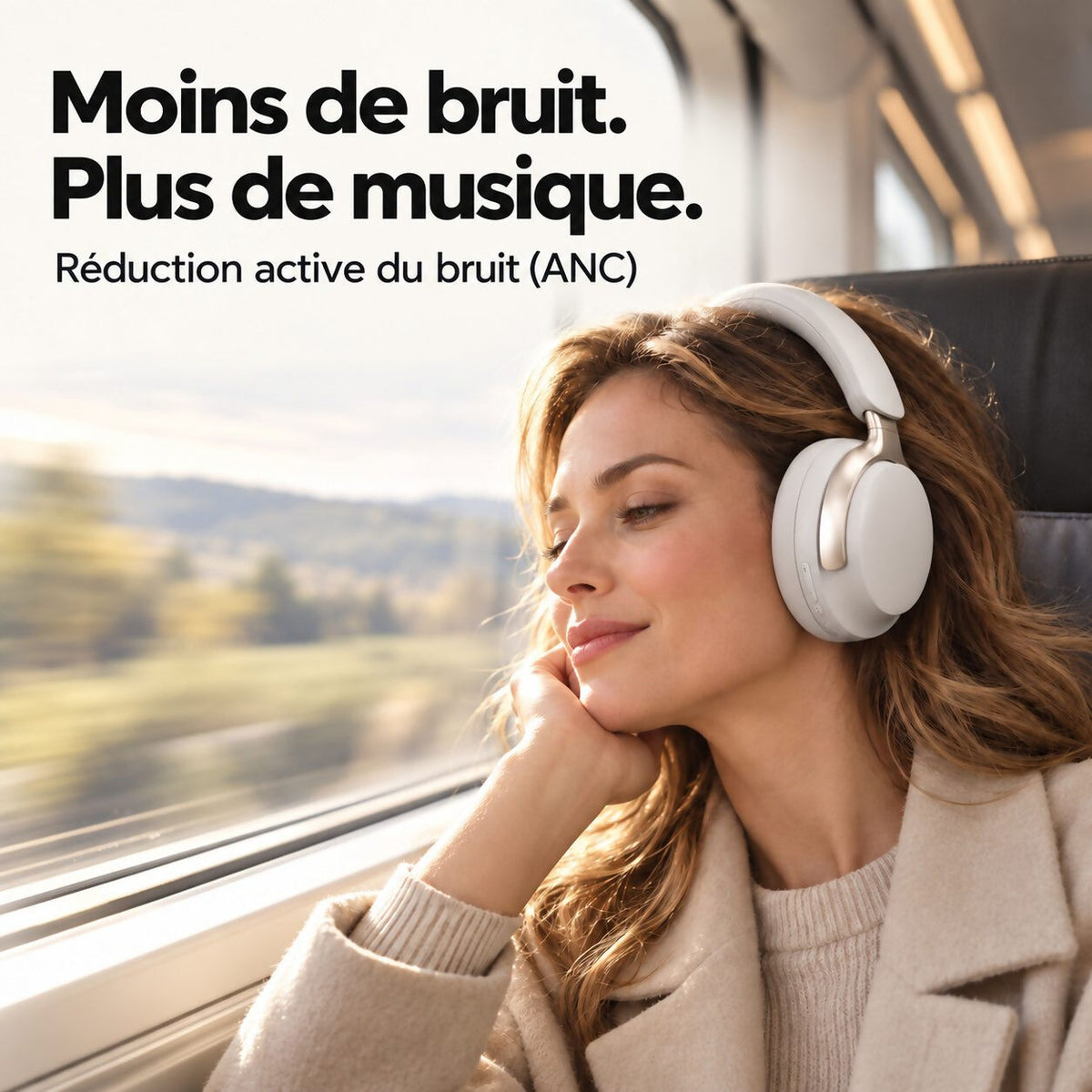 Oryzom AirBeat Max – Casque sans fil circum-aural avec réduction active du bruit et son hi-fi puissant