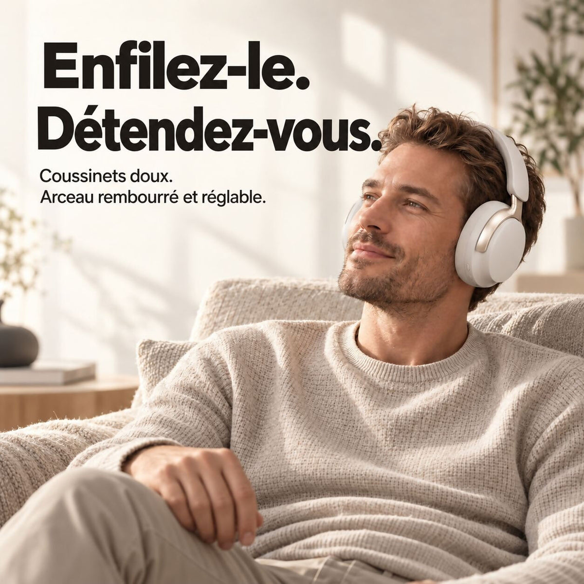Oryzom AirBeat Max – Casque sans fil circum-aural avec réduction active du bruit et son hi-fi puissant