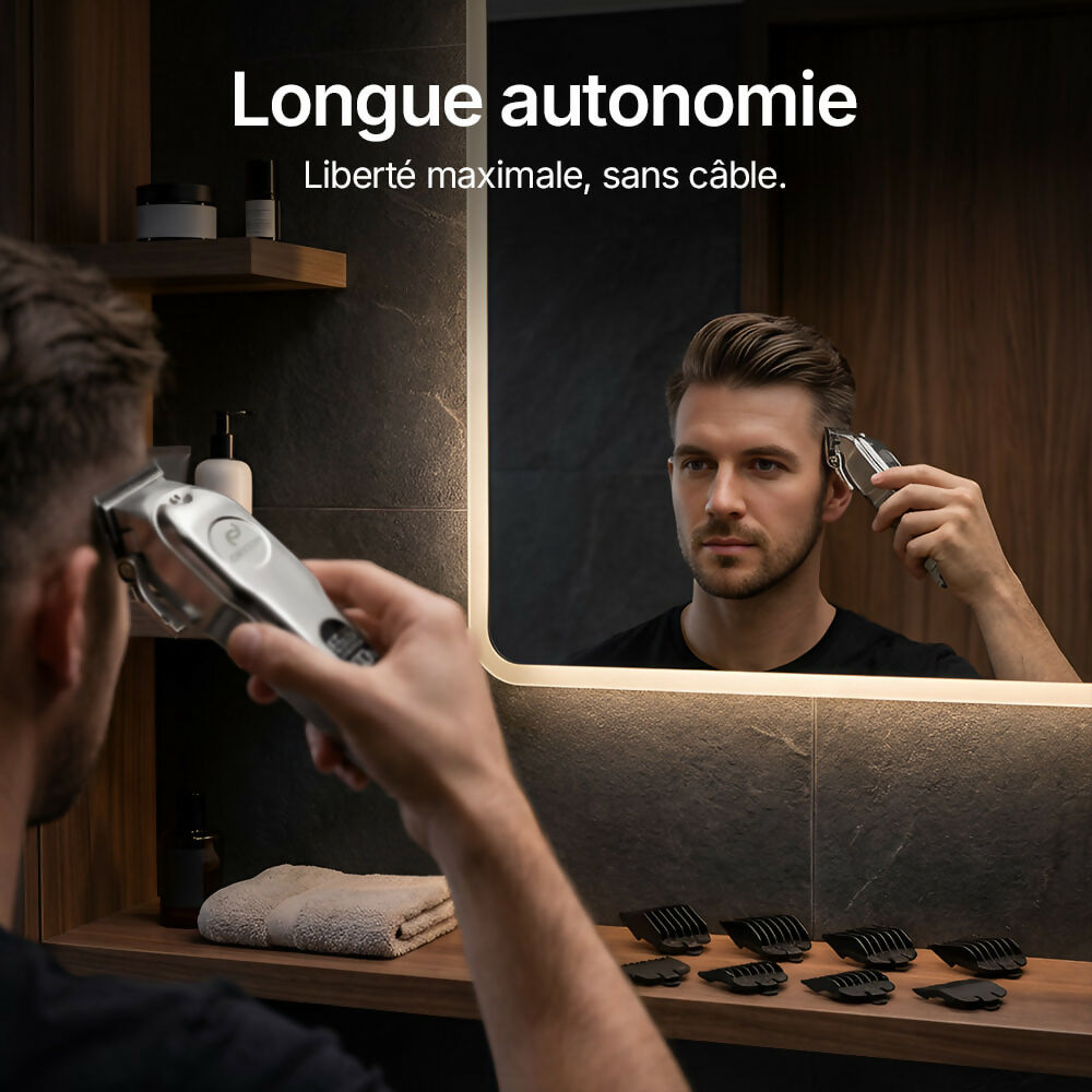 Oryzom ProTrim 2.0 – Lames en acier inoxydable précises et moteur puissant pour des coupes uniformes des cheveux et de la barbe